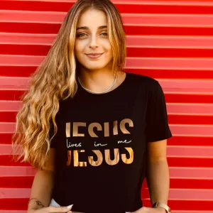 Blusa Feminina T-Shirt algodão (Jesus Lives in Me)
