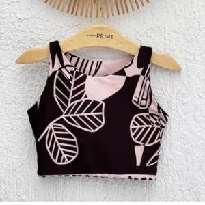 Cropped Patroa Estampado Natureza Noturna