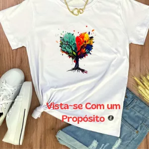 Blusa Feminina T-Shirt algodão (Árvore da Vida)