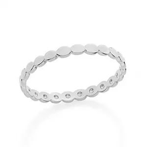 Anel Rommanel Skinny banhado a rhodium 110759