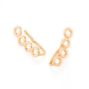 Brinco ear cuff banhado a ouro 18k com círculos vazados Cód. 52607700