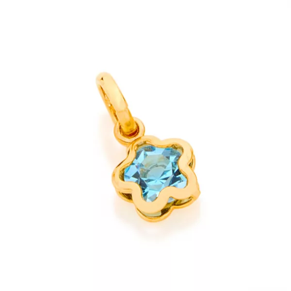 Pingente banhado a ouro 18k flor com cristal Cód. 540597 - Imagem 3
