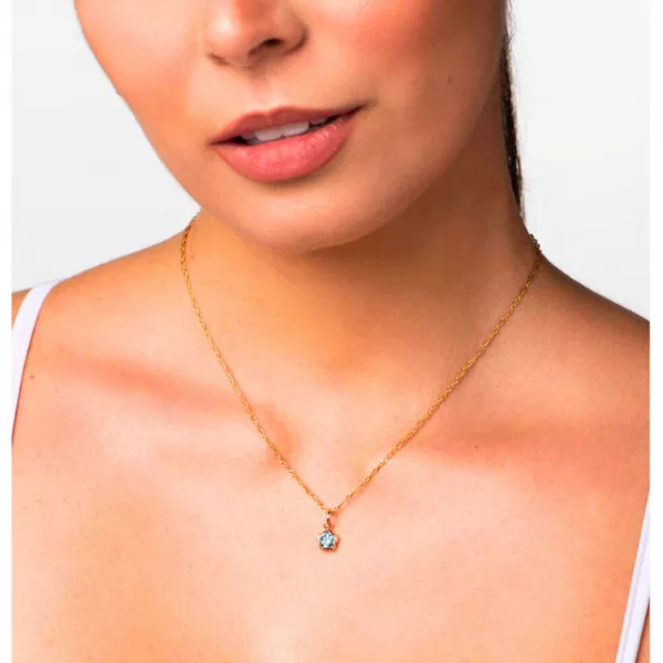 Pingente banhado a ouro 18k flor com cristal Cód. 540597 - Imagem 2