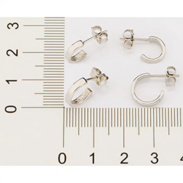 Kit brinco meia argolas banhado a platina cód. 327014 - Imagem 2